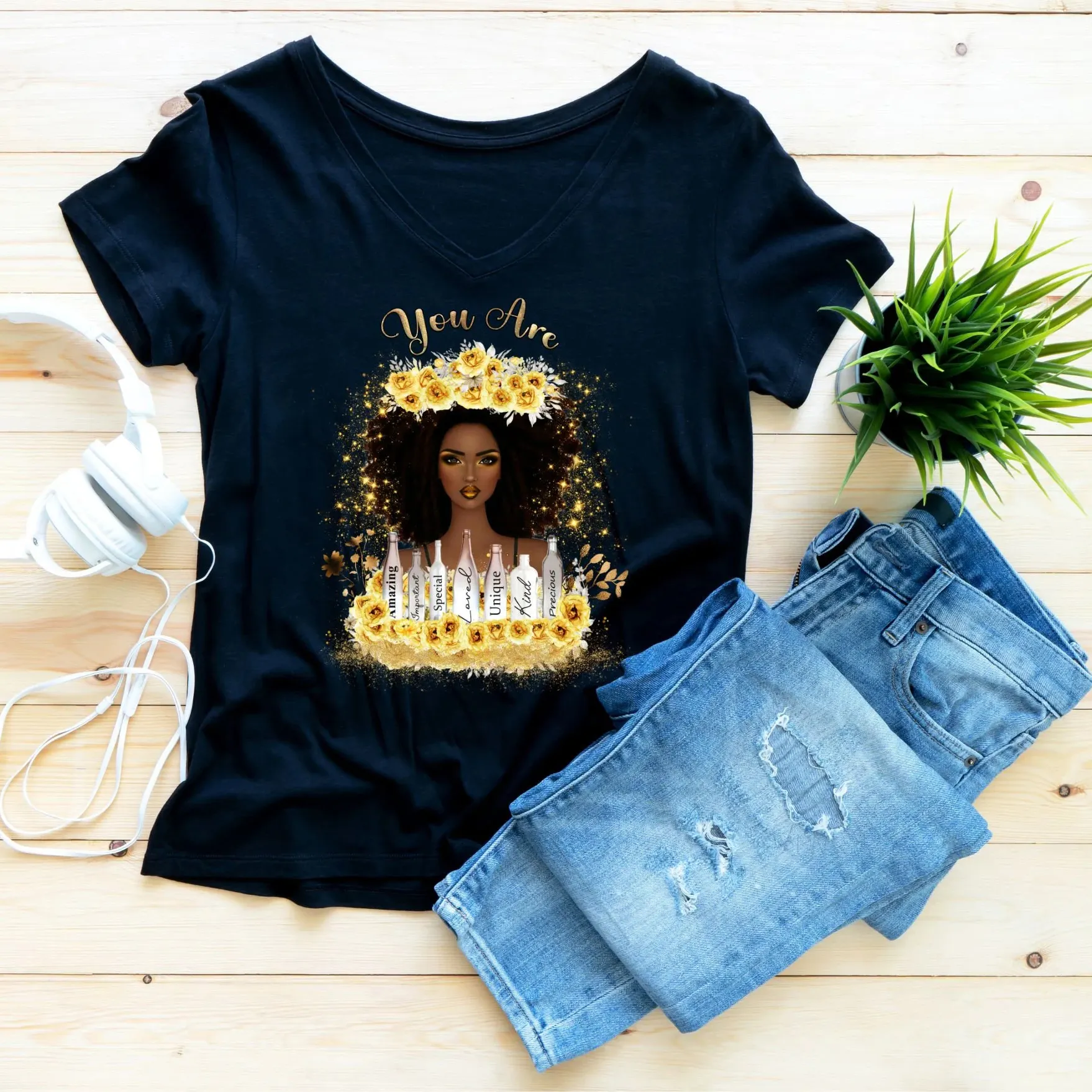 summer products 2024 custom Black Woman Afro Queen Melanin American Girl DTF heat iron on transfer sticker for clothes t-shirts