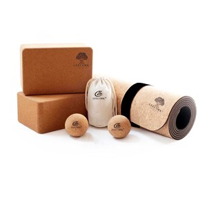 LEECORK diseño personalizado corcho natural biodegradable yoga mate antideslizante yoga y <span class=keywords><strong>pilates</strong></span> caucho reciclado corcho yoga mat - Product Image 4