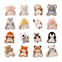 Ensemble de porte-clés en peluche animaux de la forêt, pendentif de sac brodé, cadeau anti-stress