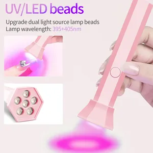 Battery Included Portable <b>Nail</b> Dryer Lamp UV LED <b>Nail</b> Light Quick Drying Light For Curing All <b>Nail</b> Gel Rechargeable Home - Product Image 4