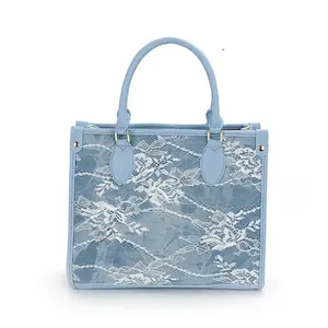 Luxury High Quality Ladies Tote Bags Hollow Mesh Lace Embroidery Shoulder Bag Purses And Handbags