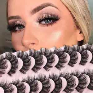 Trending Russian lashes 10pcs set extension ciglia deep curl russian volume lashes strip wink winged eyelashes