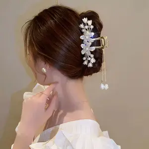 Элегантная металлическая заколка для волос с кисточкой-бабочкой, модная Корейская заколка для волос