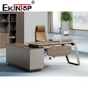 Modern Contemporary Office Furniture Set Large <strong>Rotating</strong> Executive Boss <strong>Desk</strong> Convertible Design - Product Image 3