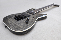 Guitare électrique Flyoung Black Quilted Maple, fabrication haut de gamme, guitares de qualité supérieure, corps avec bordure colorée.