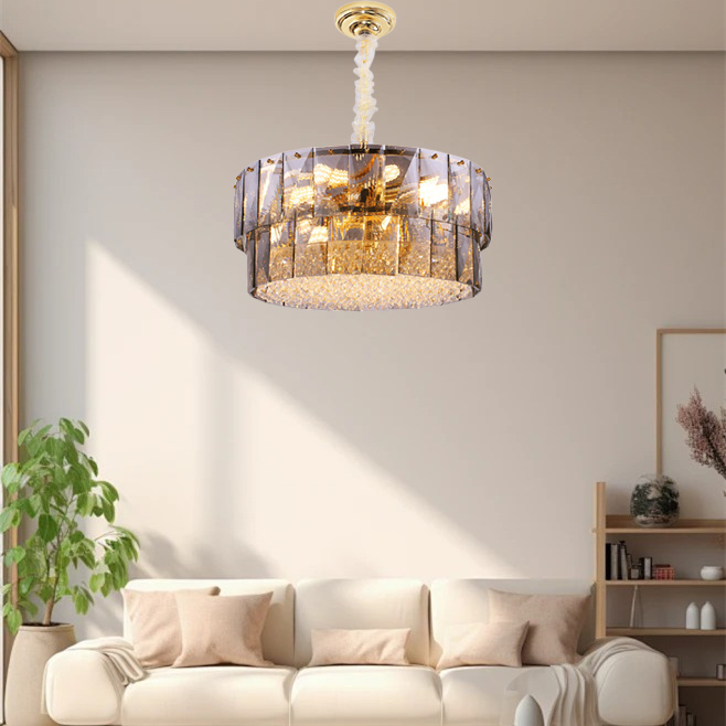 High Quality Indoor Rectangular Crystal Gold