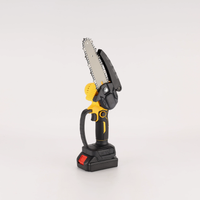 Gergaji rantai mini elektrik portabel OEM industri tanpa kabel dengan gagang teleskopik, baterai, motor brushless 600W, 6 inci, untuk DIY