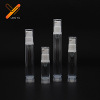 Flacon pompe airless rond en plastique personnalisé de 5 ml, 10 ml, 12 ml, 15 ml pour crème contour des yeux et lotion, idéal pour les voyages et le soin de la peau