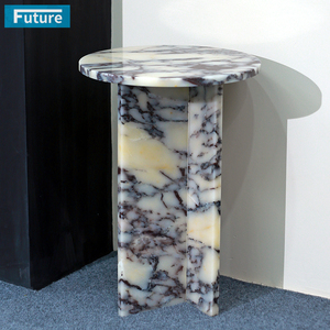 Nhà Máy Giá Calacatta Viola Đá Cẩm Thạch Đá Cho Căn Hộ Biệt Thự Biệt Thự Phòng Khách Phòng Giường Giao Diện Điều Khiển Bên Bảng Với Chân Cao - Product Image 1