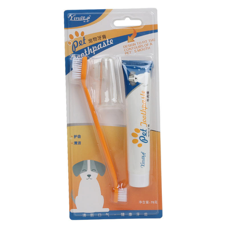 Ensemble de dentifrice à un doigt, saveur bœuf.