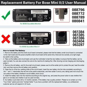 Batería de Repuesto Recargable de Polímero de Litio 088796 para Altavoz <span class=keywords><strong>Soundlink</strong></span> <span class=keywords><strong>Mini</strong></span> II/<span class=keywords><strong>2</strong></span>, 7.4V, en Stock - Product Image 3