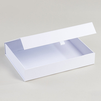 Emballage en carton gris rigide avec Logo personnalisé, papier pliable magnétique A4 boîte cadeau peu profonde