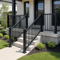 Système de balustrade en verre avec cadre en aluminium, main courante thermolaquée 6063 T5 pour escalier, balcon, terrasse