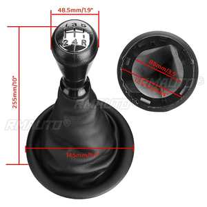 Poignée de levier de vitesse chromée 5 vitesses avec soufflet en cuir PU et cache-poussière pour Citroën Berlingo III MK3 pour Peugeot Partner 2008 et après - Product Image 6