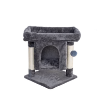 Arbre à chat en peluche avec condo fermé, grand lit de repos, poteaux à gratter en sisal et jouet interactif pour chats d'intérieur