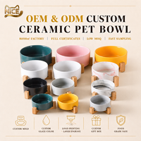 NicePets Grand bol en céramique pour chien 1400 ml |   Couleur Morandi, robuste, anti-basculement |   Gamelle pour chat et chien sur mesure, marque privée OEM