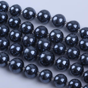 Cuentas Redondas de Agua Dulce Natural al por Mayor, 18 cm, 12-16 mm, Blancas, Semi-Acabadas, Plateadas en Negro, Brillantes, para Hacer Pulseras y Collares - Product Image 1