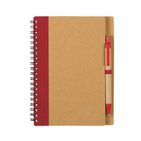 Carnet à spirales Eco Kraft avec porte-stylo, logo personnalisé, papier recyclé, ligné, agenda, cadeau promotionnel pour entreprise