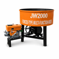 Bétonnière à moteur diesel JW2000, machine à mélanger le béton à bouche plate verticale, mélangeur de ciment pour la construction