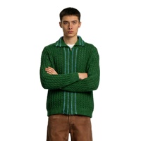 Pull cardigan en laine/cachemire unisexe pour homme 2026, lourd, brodé, écologique, tricoté, design patchwork, haute qualité