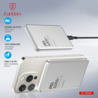 Earldom Magnetic Slim 5000mAh Chargeur portable en alliage sans fil Chargeur rapide pour iPhone 16/15 Léger