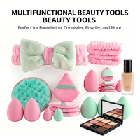 Lot de 20 éponges de maquillage non absorbantes, sans latex, pour application sèche et humide, usage double, éponges cosmétiques en gros, personnalisables avec logo