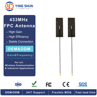 Antenne RF LoRa LPWAN 433 MHz 8 dBi intégrée FPC, polarisation linéaire, 50 Ohm, VSWR 1.5 max, connecteur de fréquence personnalisé, câble OEM