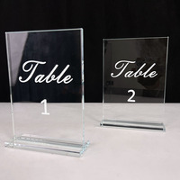 Supports de numéros de table en cristal pour décoration de table de mariage Supports de numéros de table MH-J559