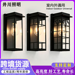 Lampe murale extérieure minimaliste en aluminium E27, étanche, pour cour, balcon, terrasse - Product Image 2