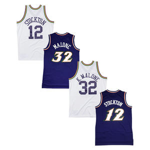 Großhandel Trikots Genähte Amerikanische Basketball-Trikots 12 John Stockton 32 Karl Malone - Product Image 2