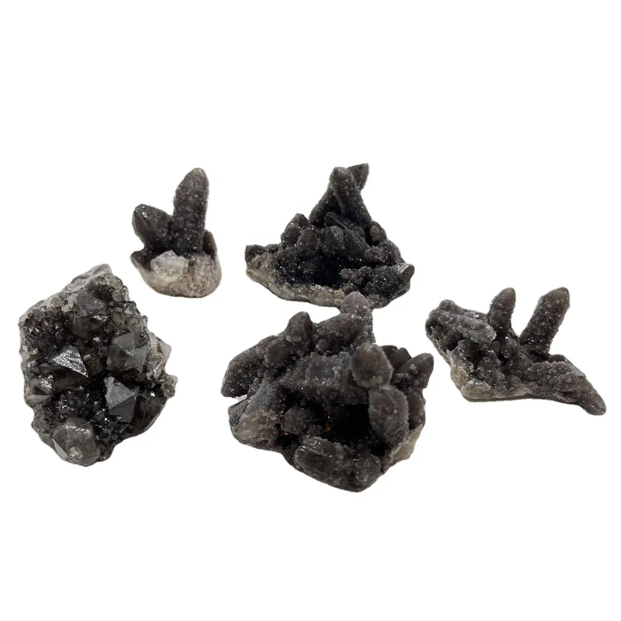 Cristallo raro naturale quarzo nero grappolo naturale pietre curative artigianato cristallo nero grappoli di quarzo per la decorazione della casa