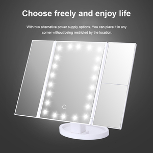 LED Vanity <b>Mirror</b> Foldable Makeup <b>Mirror</b> Dimmable Touch Cosmetic <b>Mirror</b> USB Rechargeable - Product Image 2