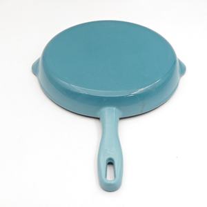 Poêle à frire <span class=keywords><strong>en</strong></span> <span class=keywords><strong>fonte</strong></span> émaillée intégrée pour la friture et les sautés Compatible avec les tables de cuisson à <span class=keywords><strong>induction</strong></span> et les flammes nues - Product Image 3