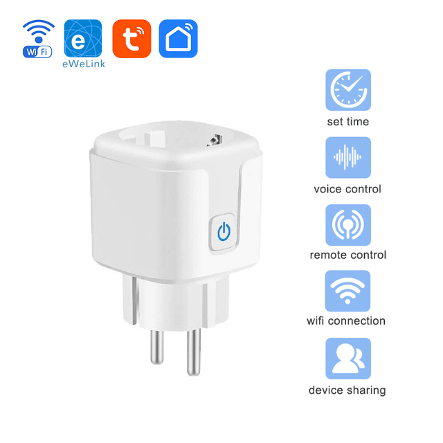 FY21 EU Standard 10A/16A Ewelink WiFi Smart Plug with Energy Monitor-Real-time Power Monitoring