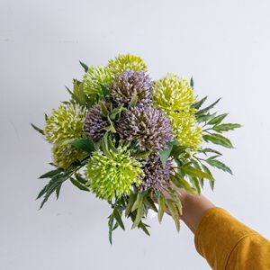 CallaFloral Artificielle Fleur de Cardinale Nordique à Branche Unique, Verte et Violette, en Plastique, Décoration Intérieure - Product Image 1
