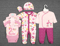 Conjuntos de ropa cómoda para bebé, 8 Uds., ropa para bebé, pantalones, mameluco, Trajes, conjuntos de ropa para bebé recién nacido con sombreros, Baberos