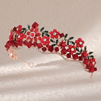 Europe Amérique Rétro Perle Diadèmes Forêt-style Diamant Incrusté Floral Casque Belle Cristal Couronne De Mariée
