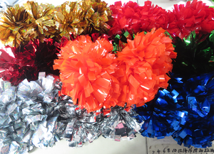 Pompones de alegría para niños, modal holográfico rosa fuerte personalizado, respetuoso con el medio ambiente, accesorios de baile brillantes, espectáculos de espíritu de porristas para niñas - Product Image 5