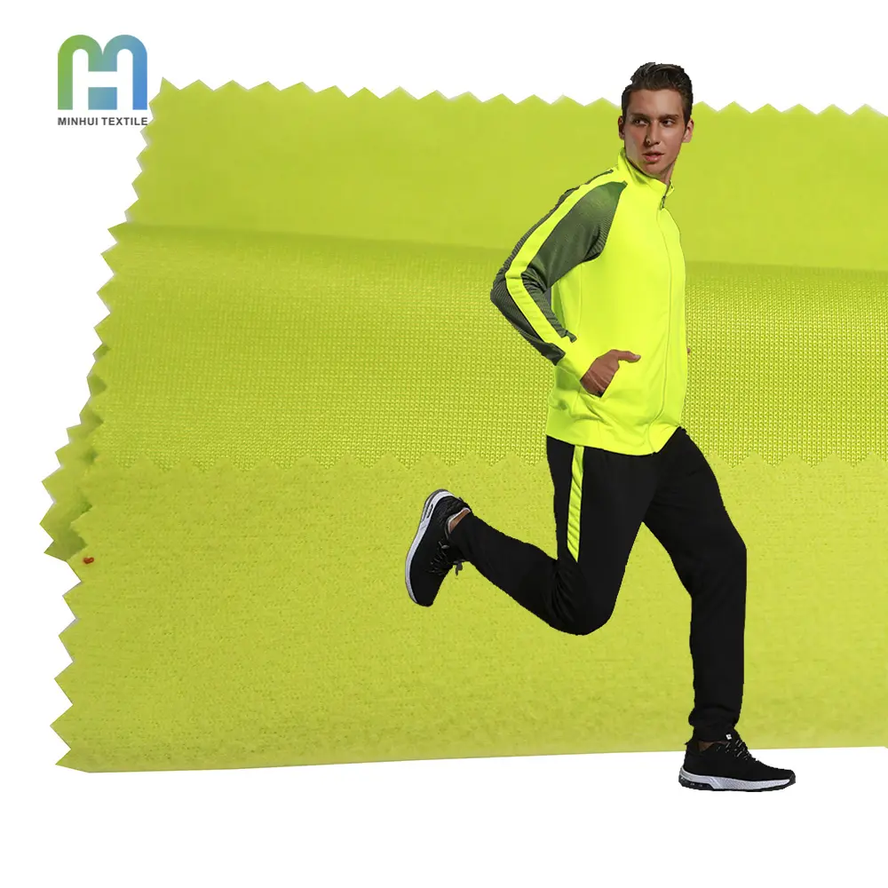 Warna warna-warni setelan lari kustom kain poliester rajutan kain super poly triko kain untuk pria set pelari pakaian latihan
