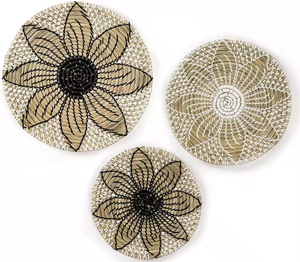 Tre truyền thống dệt kỹ thuật màu tự nhiên tường giỏ macrame kim loại trang trí nội thất vẫn còn sống mô hình tường nghệ thuật - Product Image 2