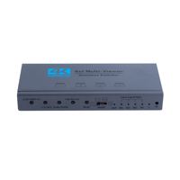 Commutateur HDMI multi-vue Justlink 4K Ultra HD 4x1, répartiteur d'écran quadruple 4 entrées 1 sortie avec extracteur audio et télécommande IR