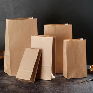Bolsas <span class=keywords><strong>de</strong></span> Papel Kraft para Alimentos, Panadería, Comida para Llevar, Sushi, Postres, con Fondo Plano, Color Marrón Natural, con Logotipo Estampado en Caliente, Venta al Por Mayor - Product Image 3
