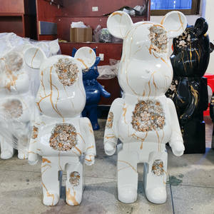 <span class=keywords><strong>Fluide</strong></span> ours gravier incrustation grand ornement bloc ours Sculpture dessin animé sol décor Bearbrick salon chambre hôtel décor - Product Image 1