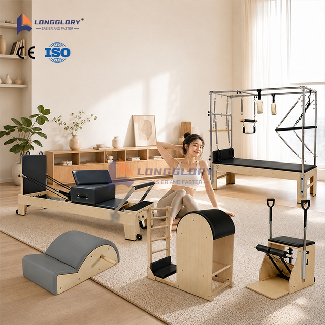 Body Shaping Equipo De Pilates Reformers Wooden Maple Reformer Cadillac Wunda Chair Ladder Barrel Spin Corrector for Home Gym