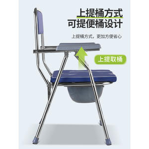 Sillas de Inodoro de Acero Inoxidable de Suministro Directo de Fábrica para Ancianos y Discapacitados, Diseño Plegable con Piezas de Plástico para Hospitales - Product Image 1