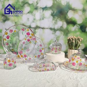 فراشة زهرة الحب تصميم جديد سعر المصنع بخاخ ملون تقديم طبق حلوى طبق حلوى جرة بالجملة - Product Image 1