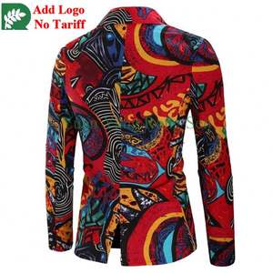 Blazer de Esmoquin para Hombre, Estampado Floral, Corte Entallado, Elegante, para Cena, Fiesta, Boda, Sublimado - Product Image 5