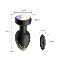 Plug anal sans fil étanche lumineux télécommandé pour jeu solo, jouet sexuel vibrant coloré unisexe illuminant pour plaisir anal