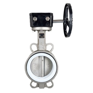 Stainless Steel Butterfly Valve D371FP 10/16P Manual Handle PTFE <b>Seal</b> DN125 For Water Steam Air - Product Image 3
