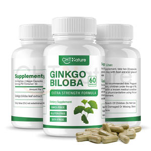 CHTNature OEM Extrait Naturel de <span class=keywords><strong>Gingko</strong></span> <span class=keywords><strong>Biloba</strong></span> Poudre 60 gélules/Bouteille <span class=keywords><strong>Gingko</strong></span> <span class=keywords><strong>Biloba</strong></span> Capsules - Product Image 1
